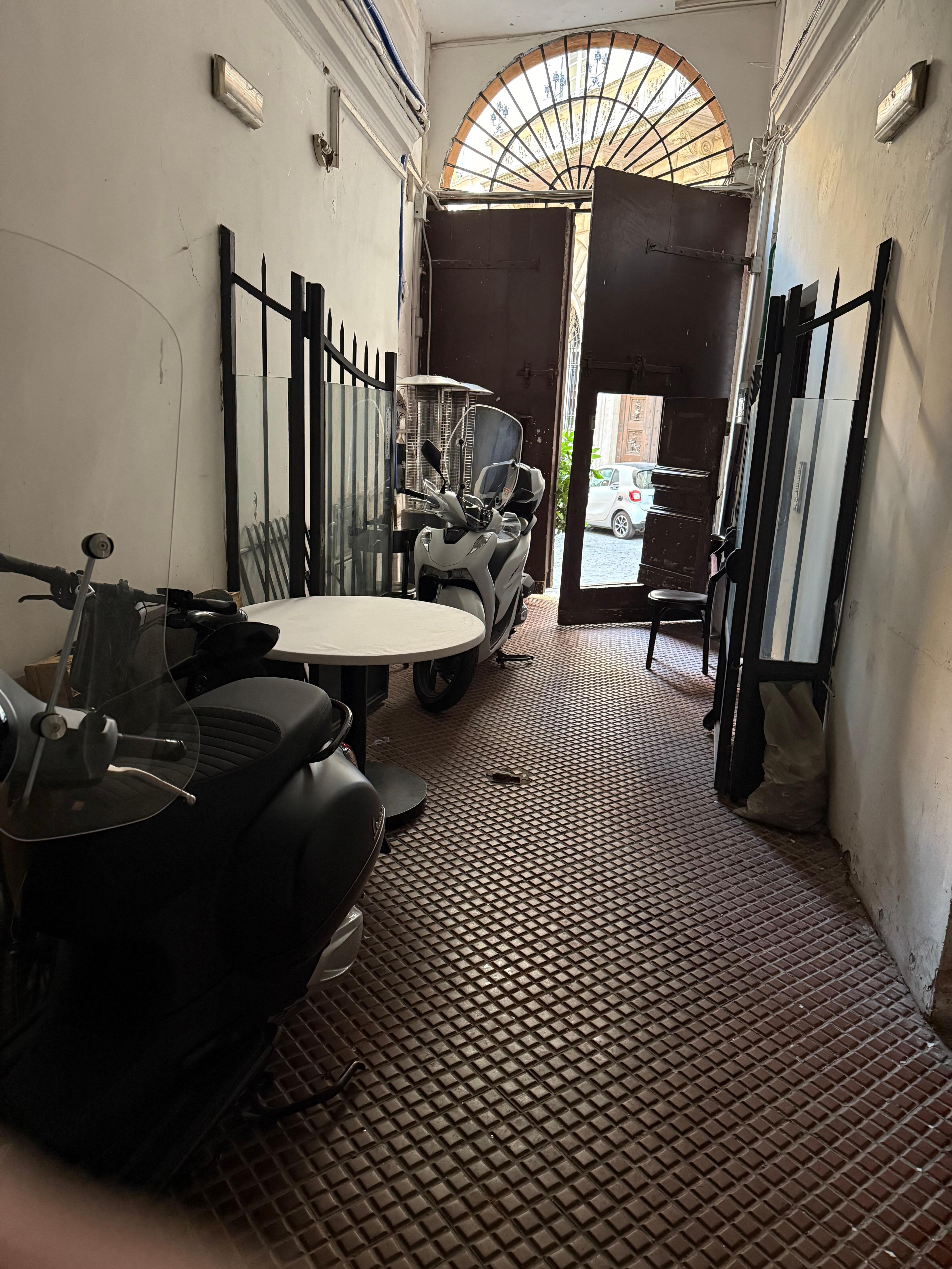 Dirty trashy entrance. 