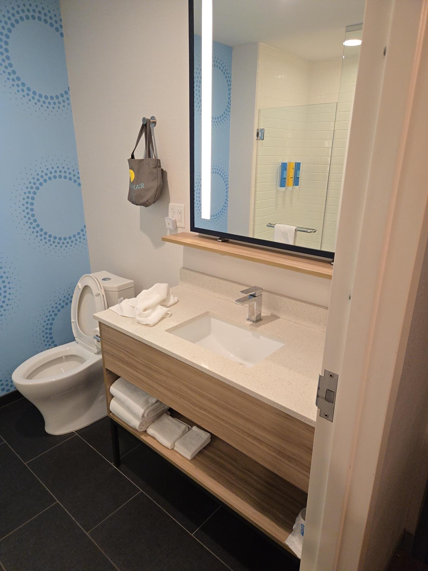 Bathroom was nice shower had good hot water