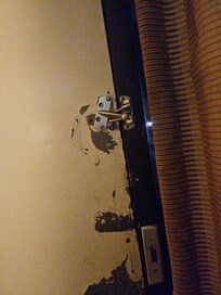 The deadbolt lock in our room. And you can see how 'new' the room is (on this side).