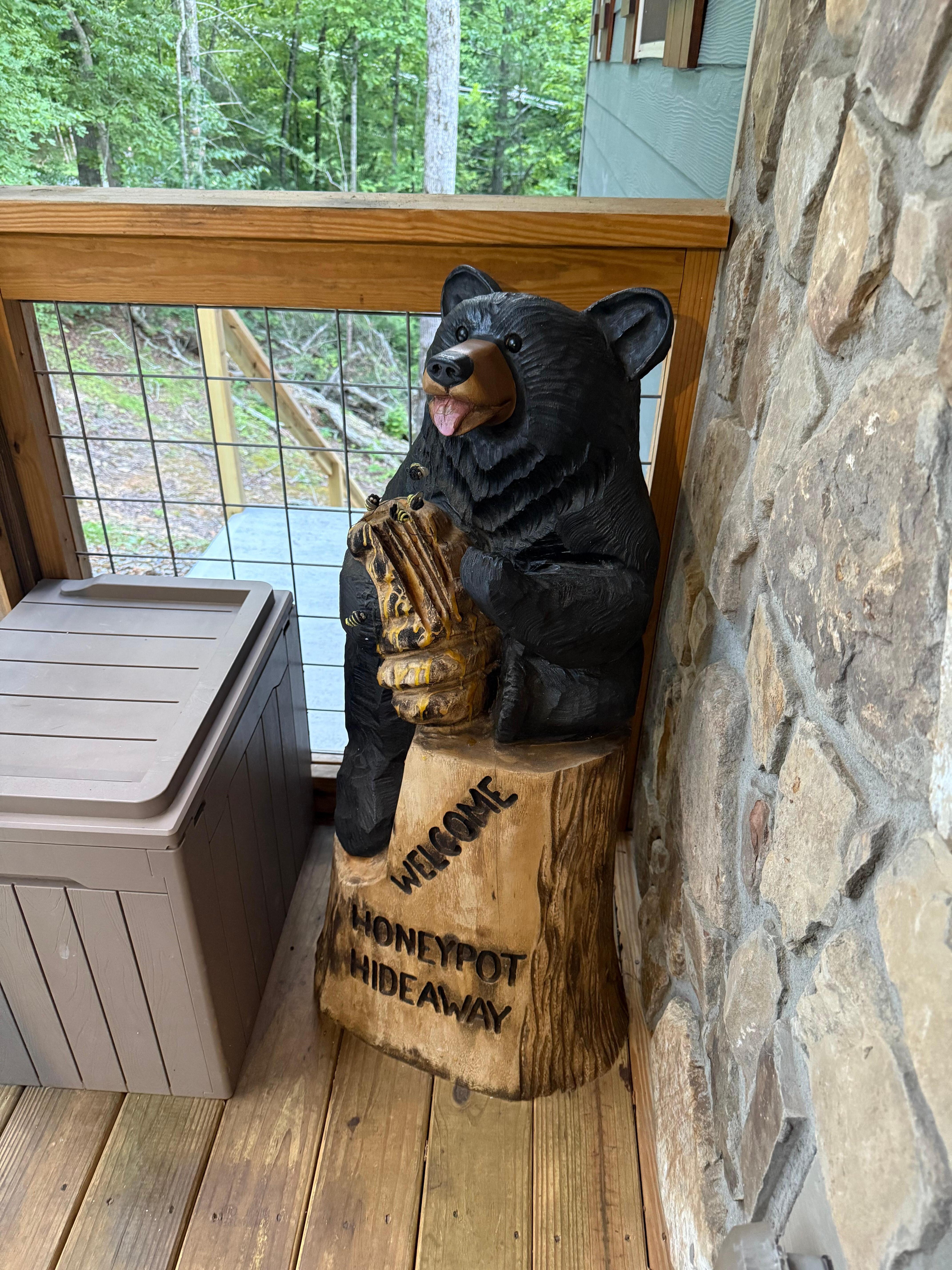 Friendly little welcome bear. 