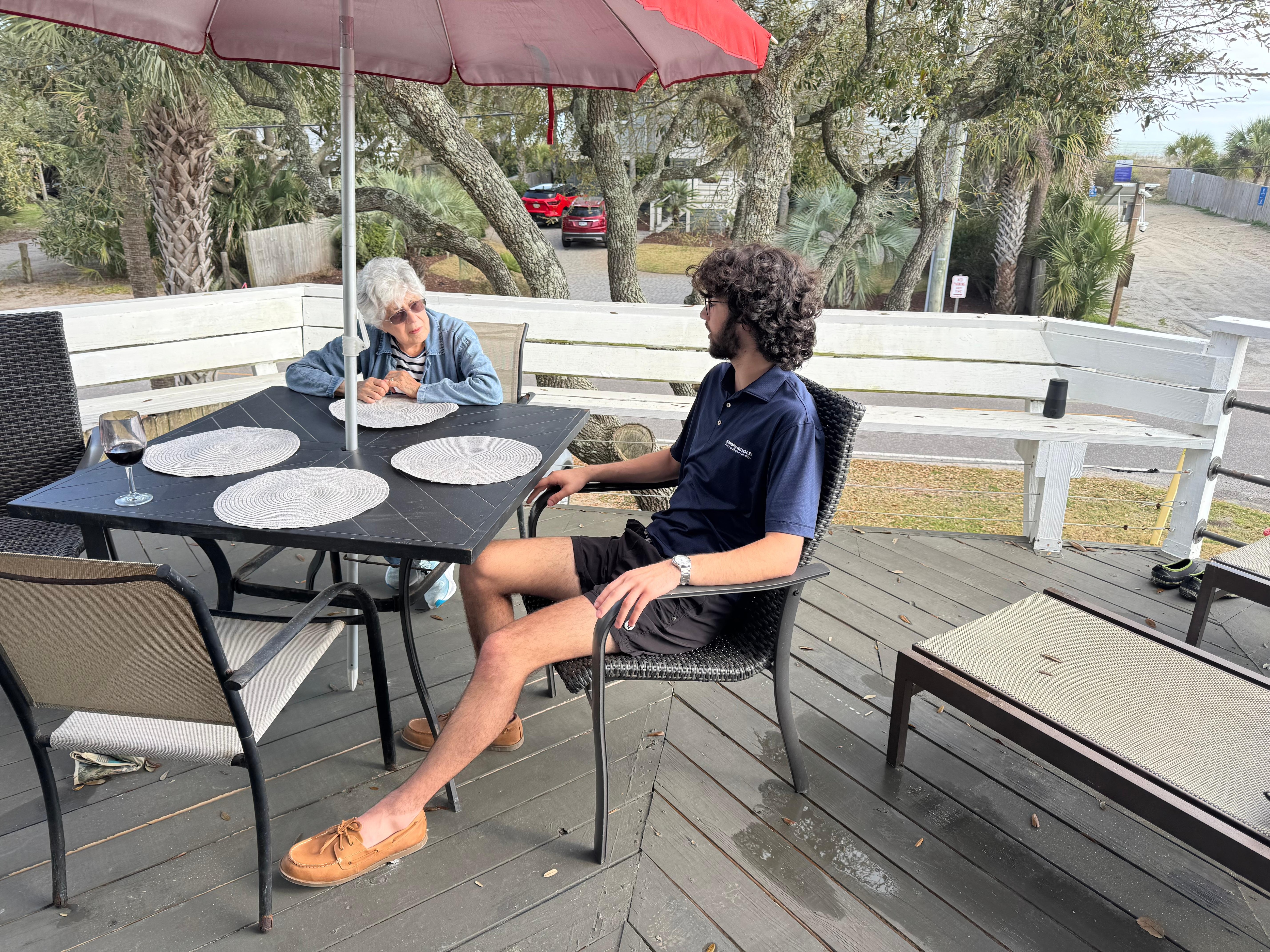 Family dinner on the front deck.