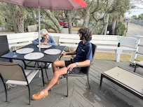 Family dinner on the front deck.