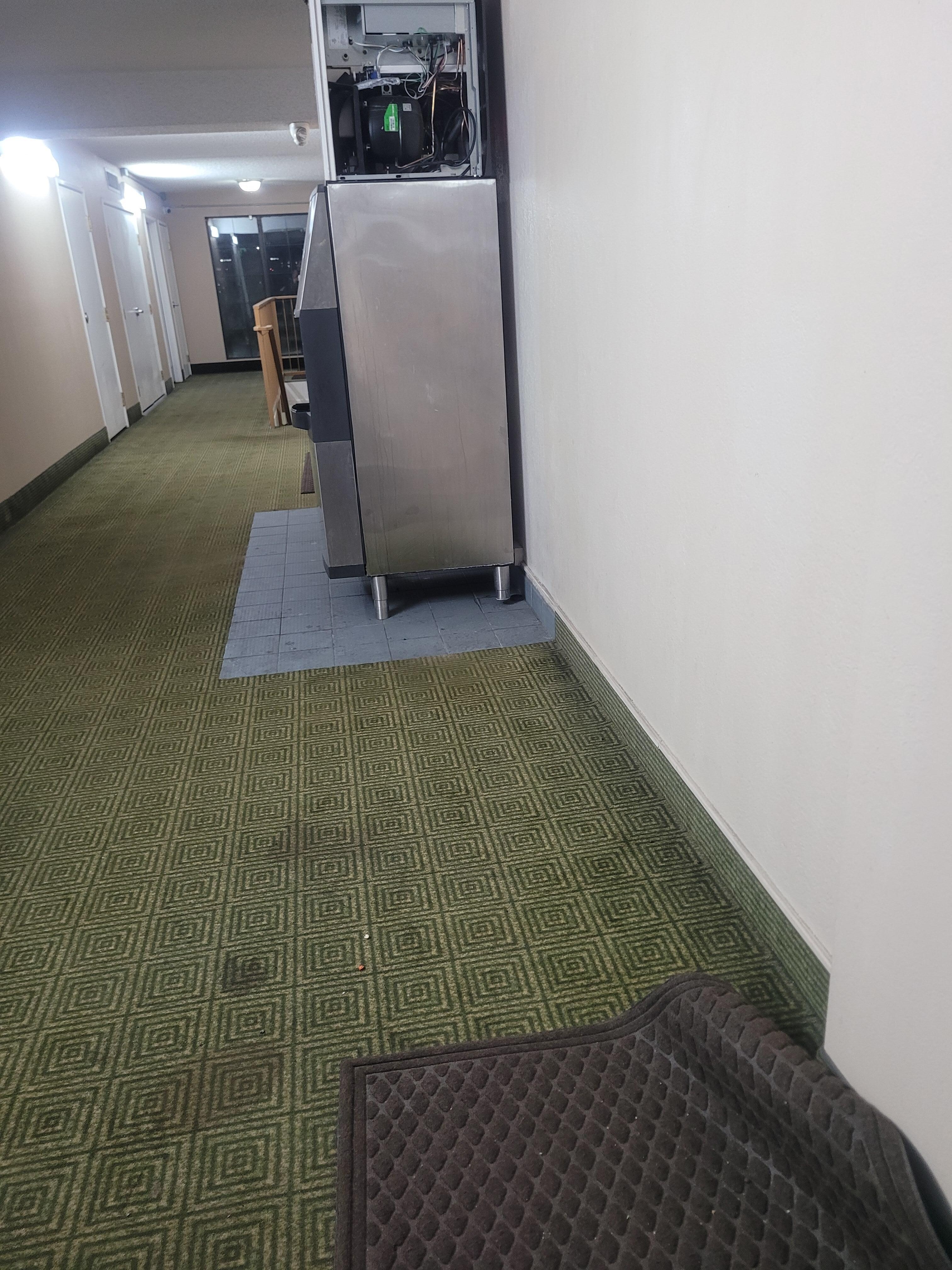 Hallway with a broken ice machine