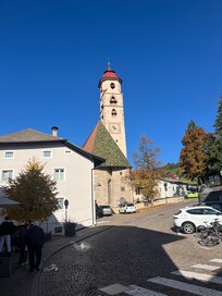 Village church steeple in Deutschnofen