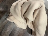 Hard to see, but this extra blanket we took out of closet was covered with white dog hair…