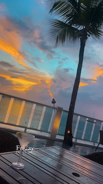 Sunset view on the deck