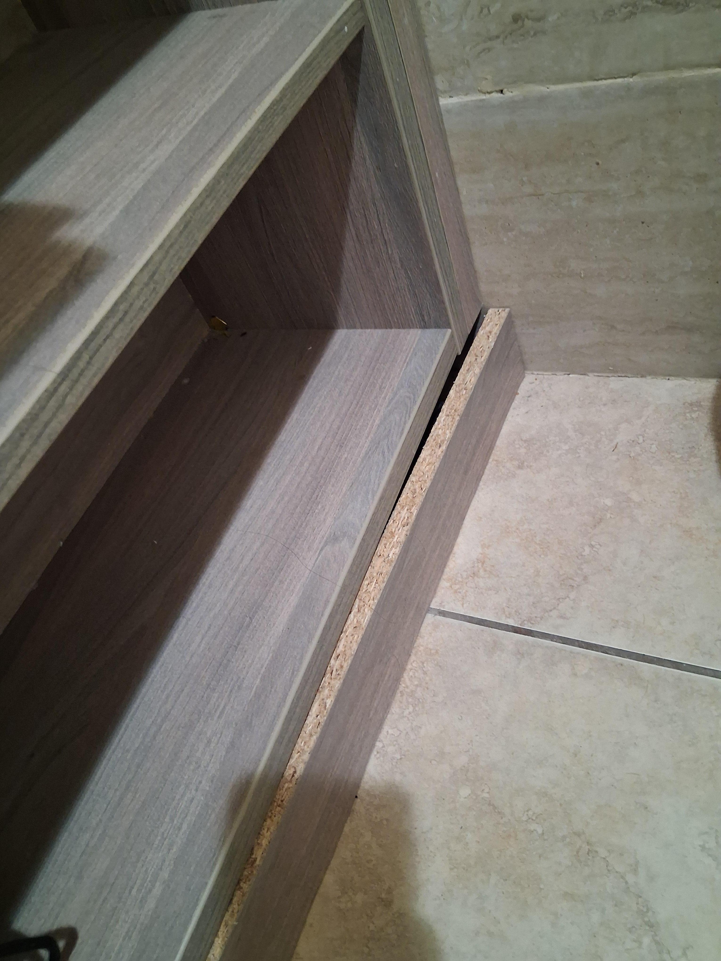 The structure that supports the sink was broken.