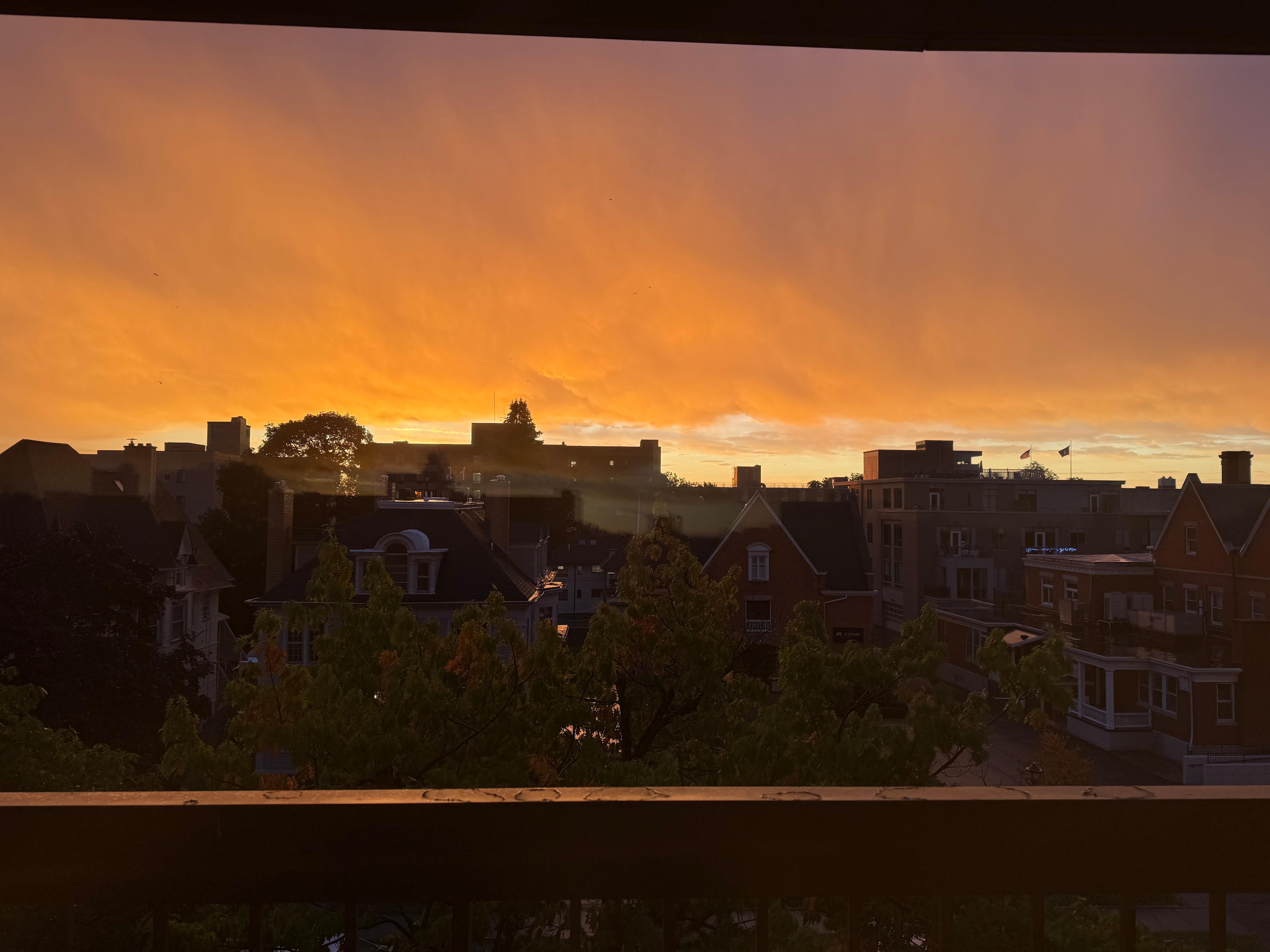 Sunrise from our balcony, 4th floor room. 