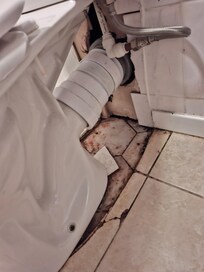 Toilet not fitted to floor