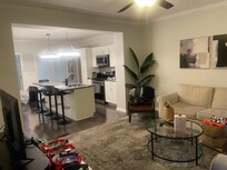 View of nice living room/kitchen area. Very spacious