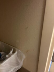 Streaky wall in bathroom