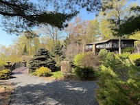Walkway from the lake to the estate