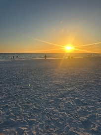 Sunset at the beach across the street.