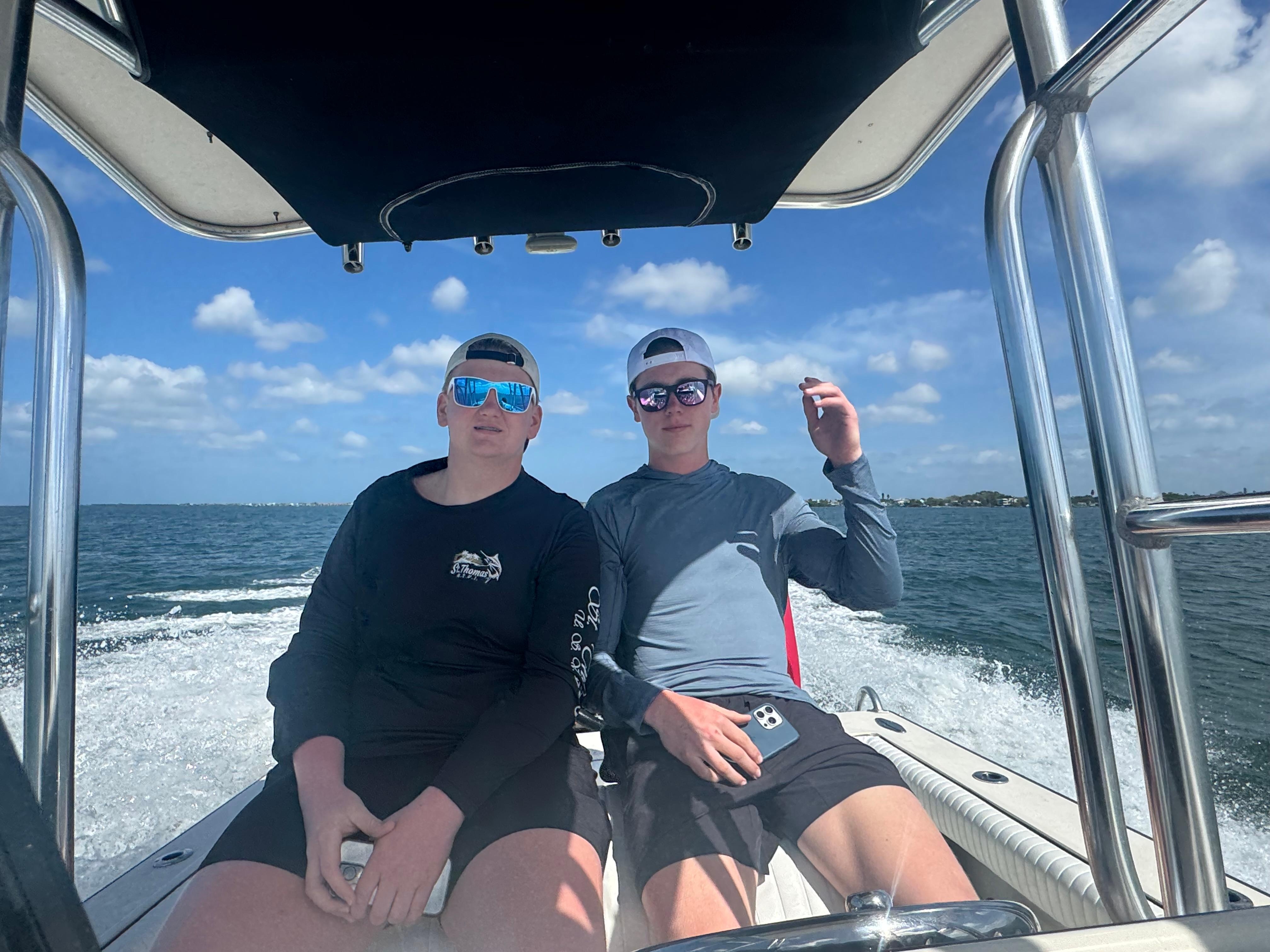 Eating the Fish we caught.  The best fresh fish I ever had.  Spearhead restaurante will cook it for you!