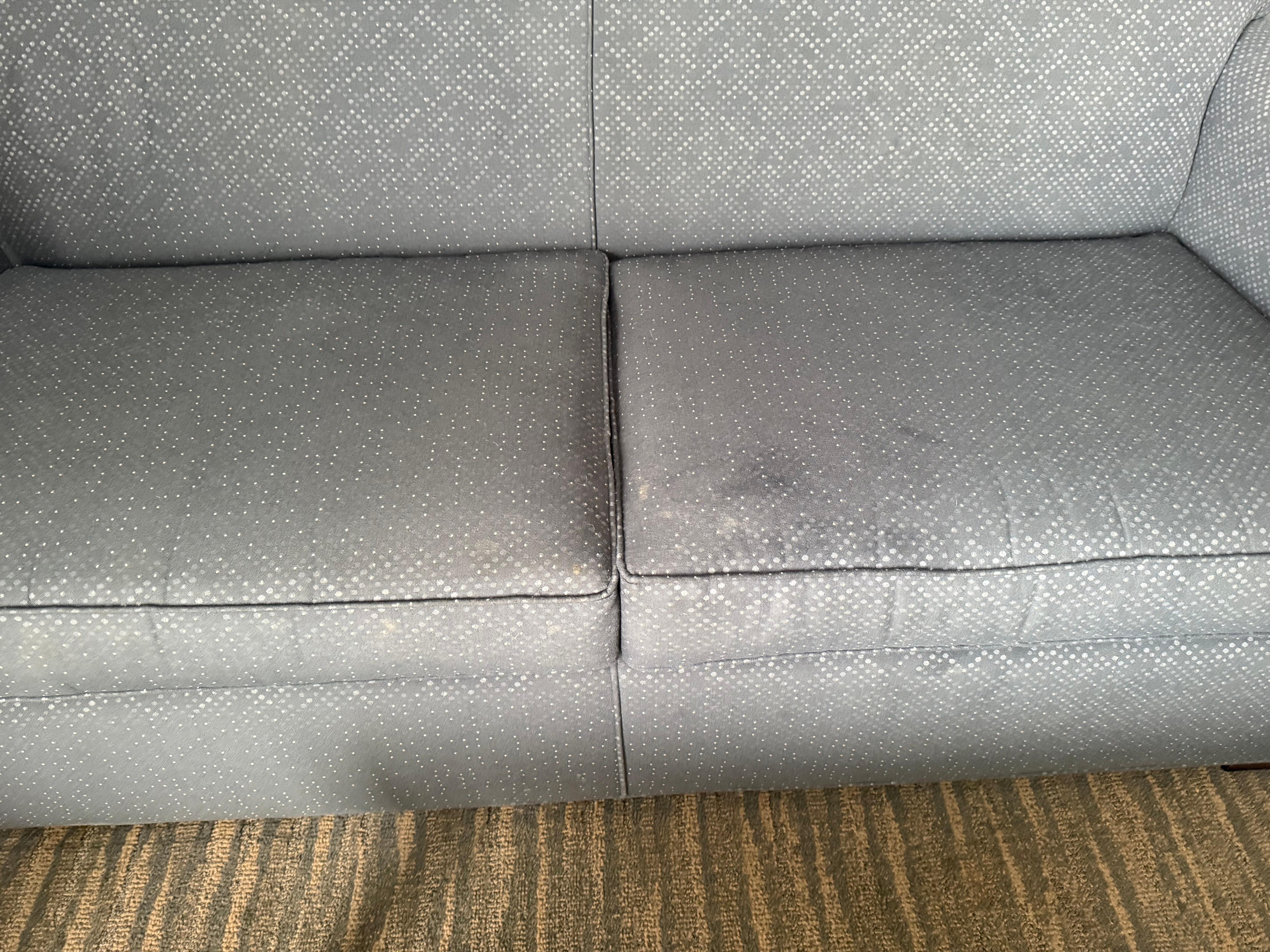 Mysterious stains on the couch.