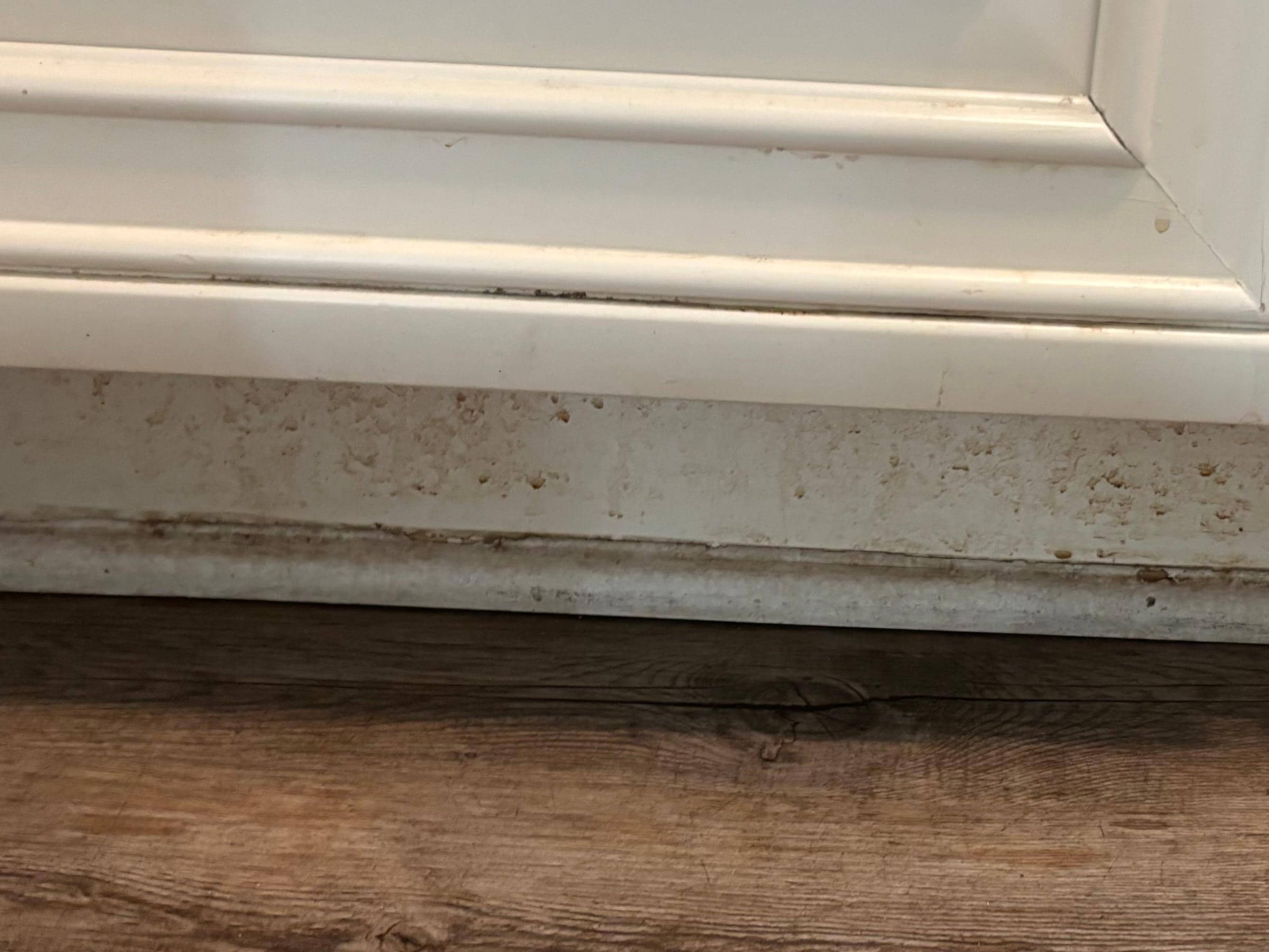 Baseboards were filthy