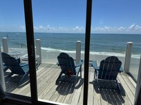 Looking out from the living room.