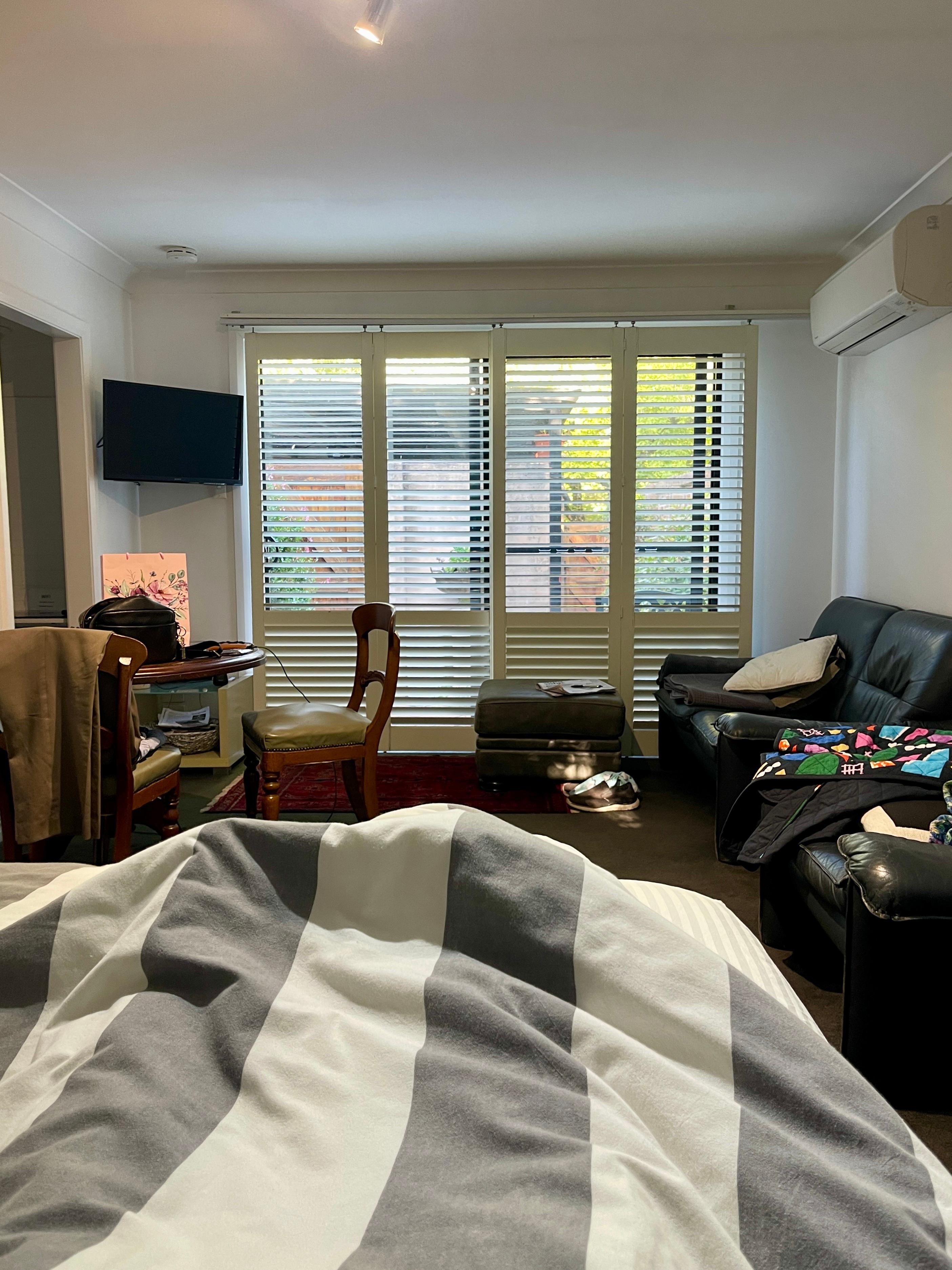 View from the very cosy bed.