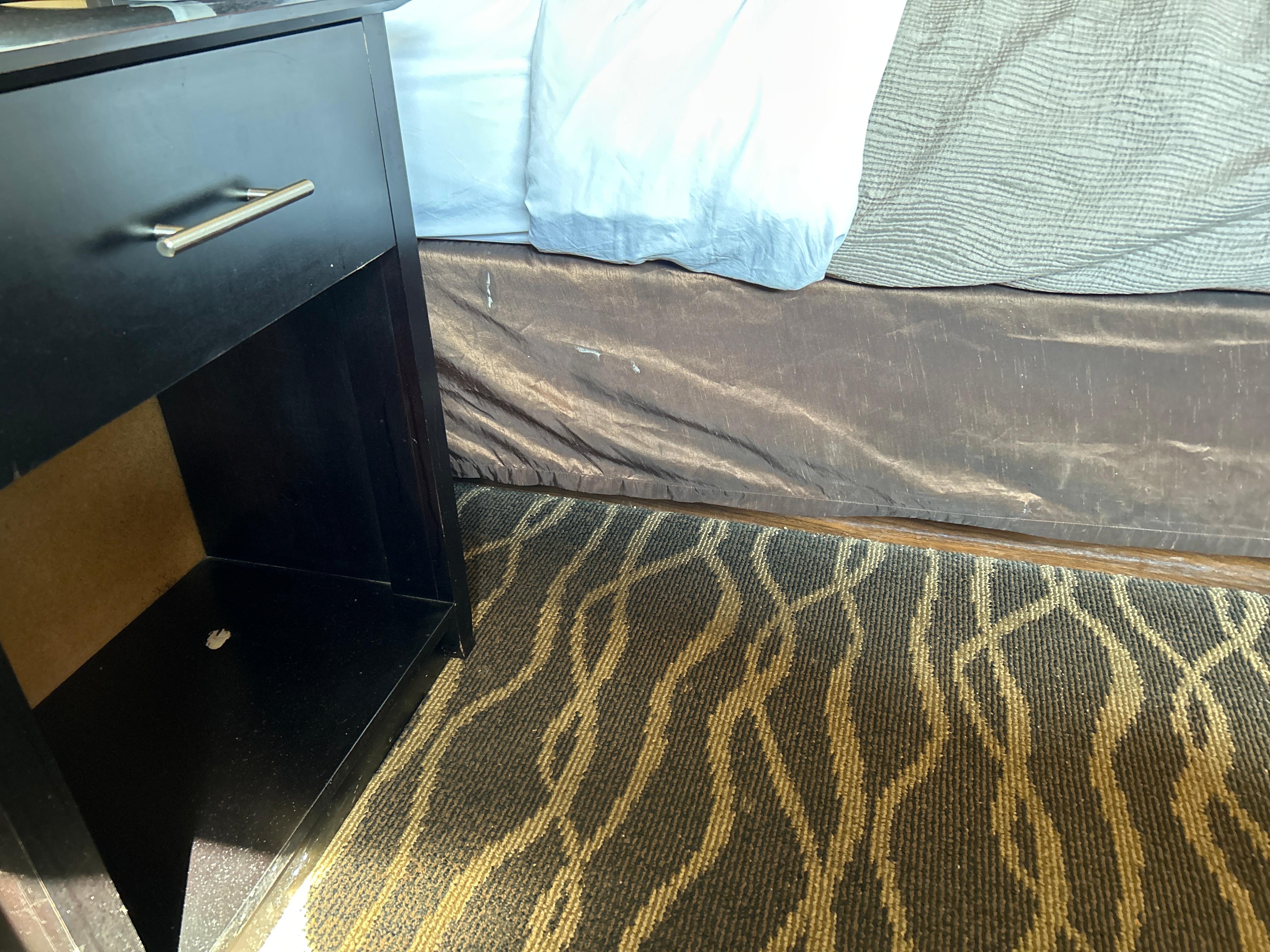Bed skirt and night stand