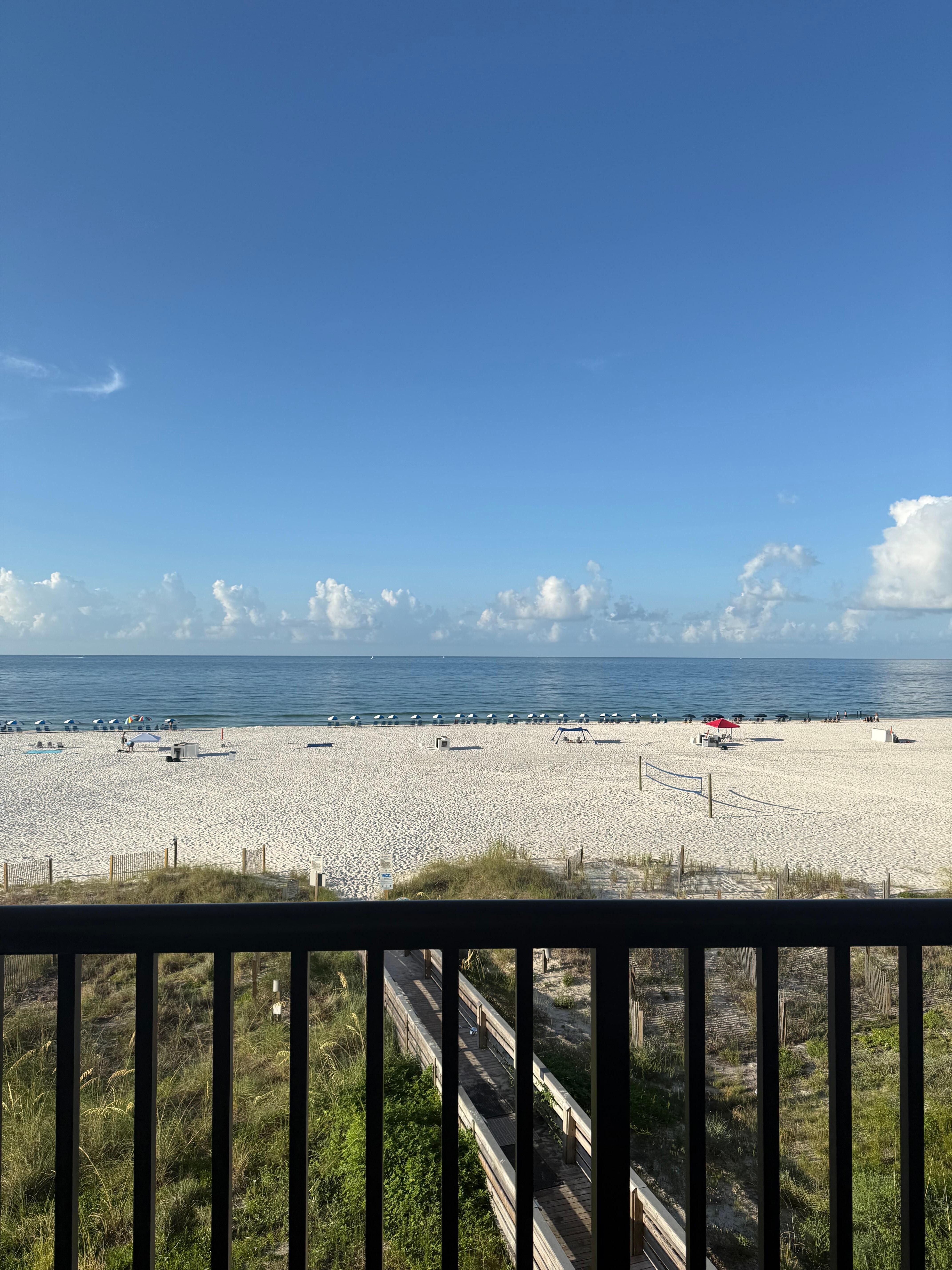 View from the balcony to the ocean. 