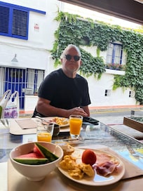 Breakfast by the open windows