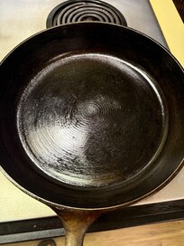 Cast iron for cooking the Filet mignon! All cleaned and seasoned