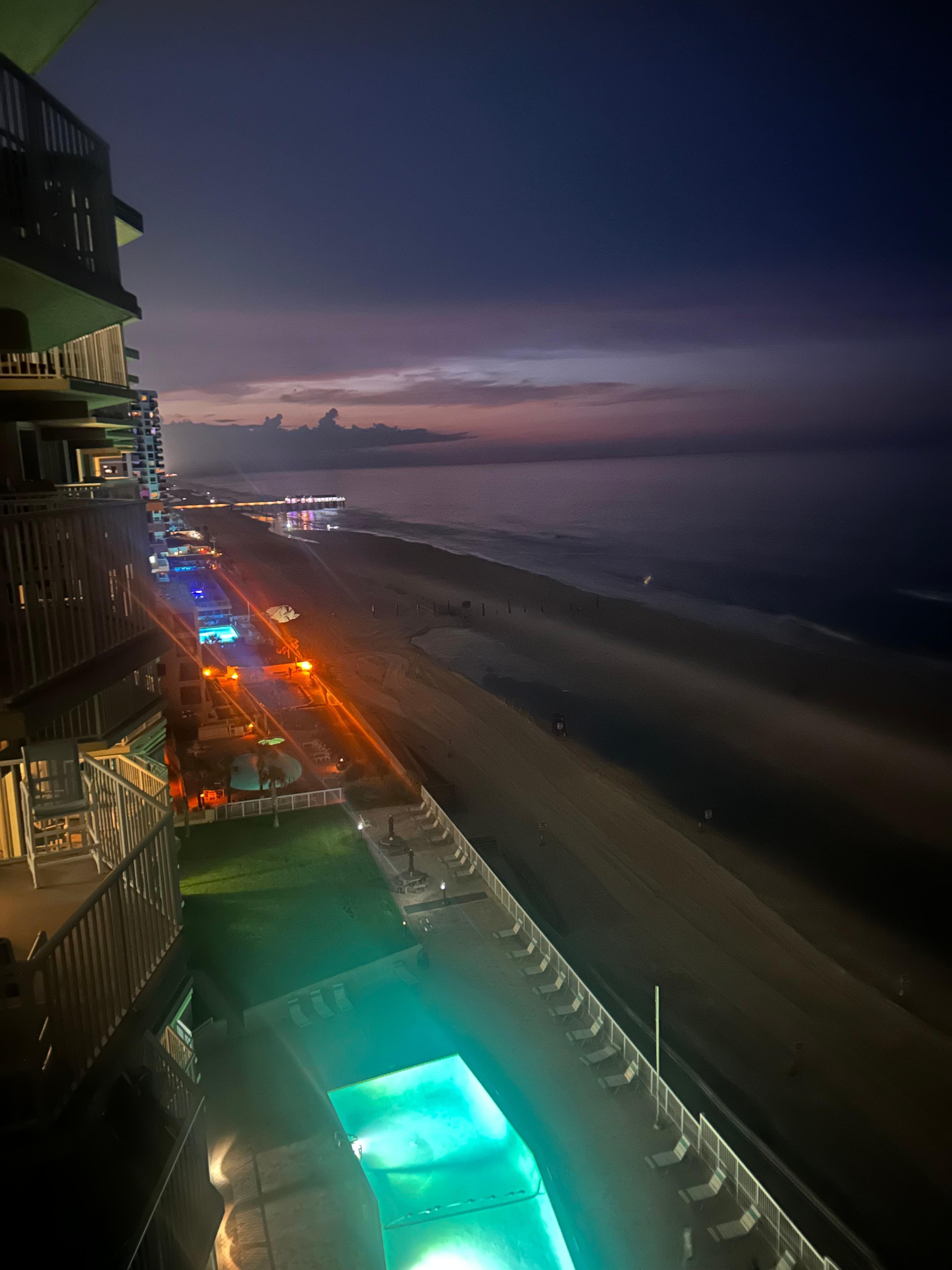 Night view off balcony 