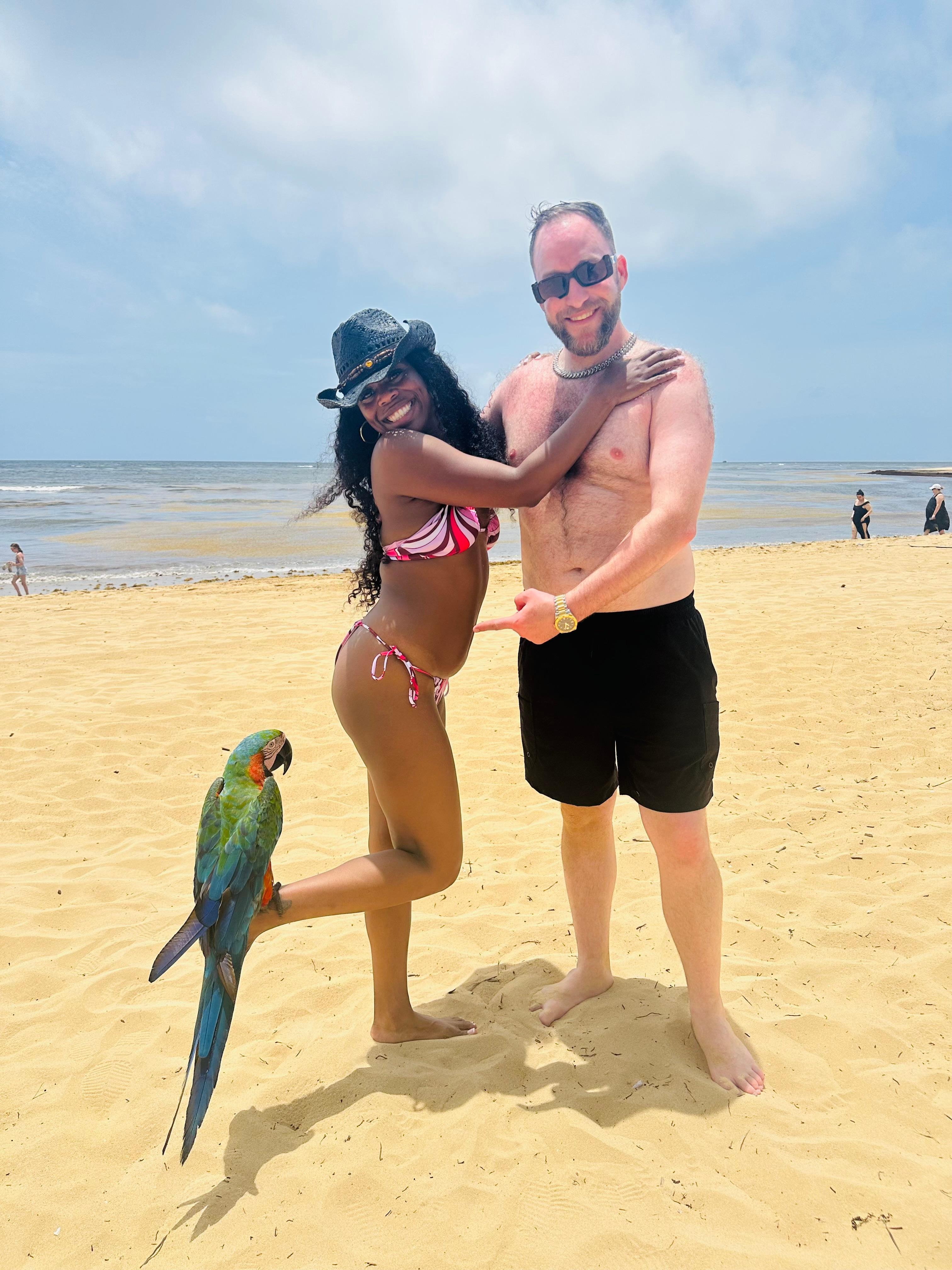 On their private beach!
