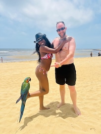 On their private beach!