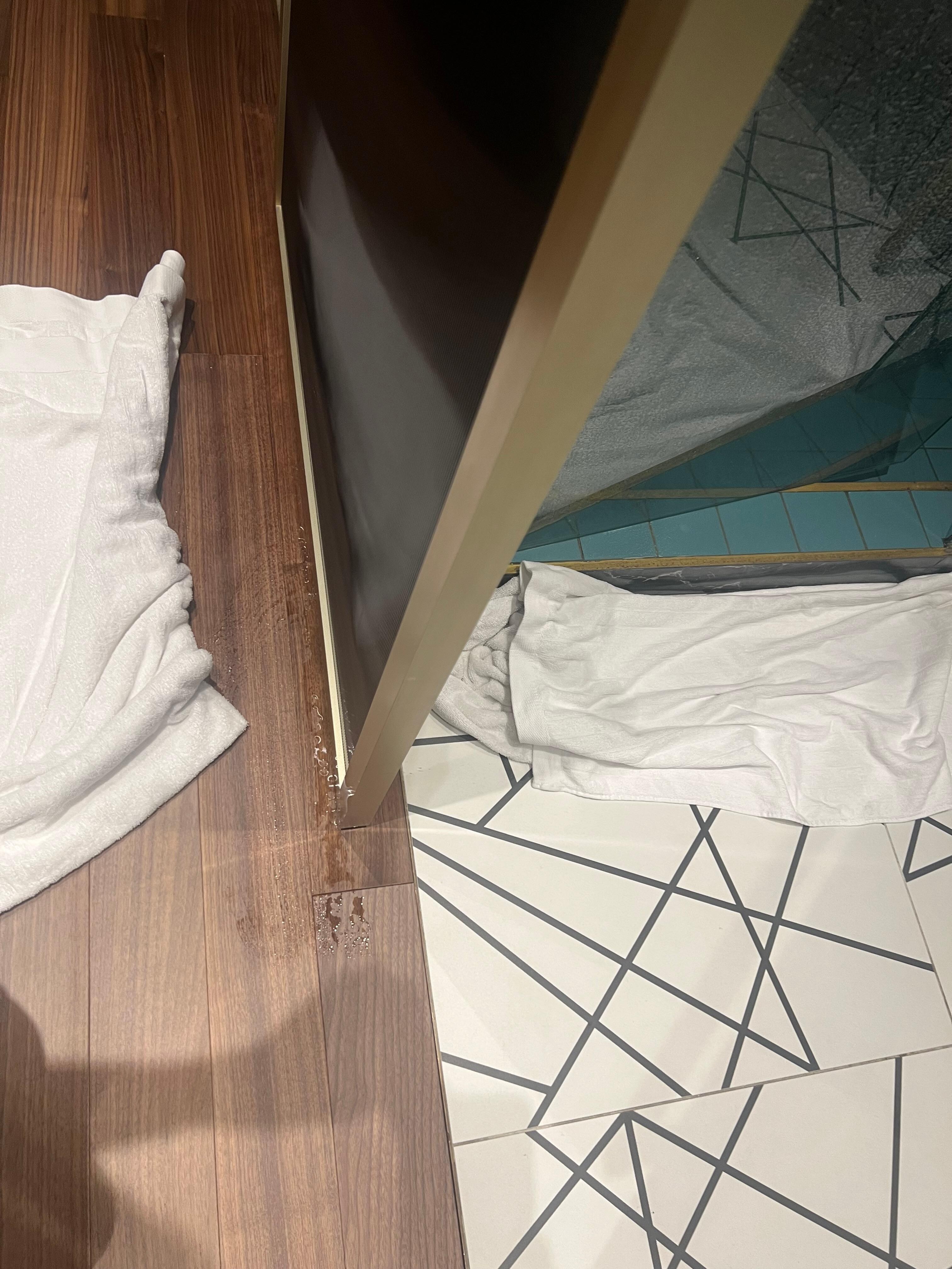 Water on floor in room 
