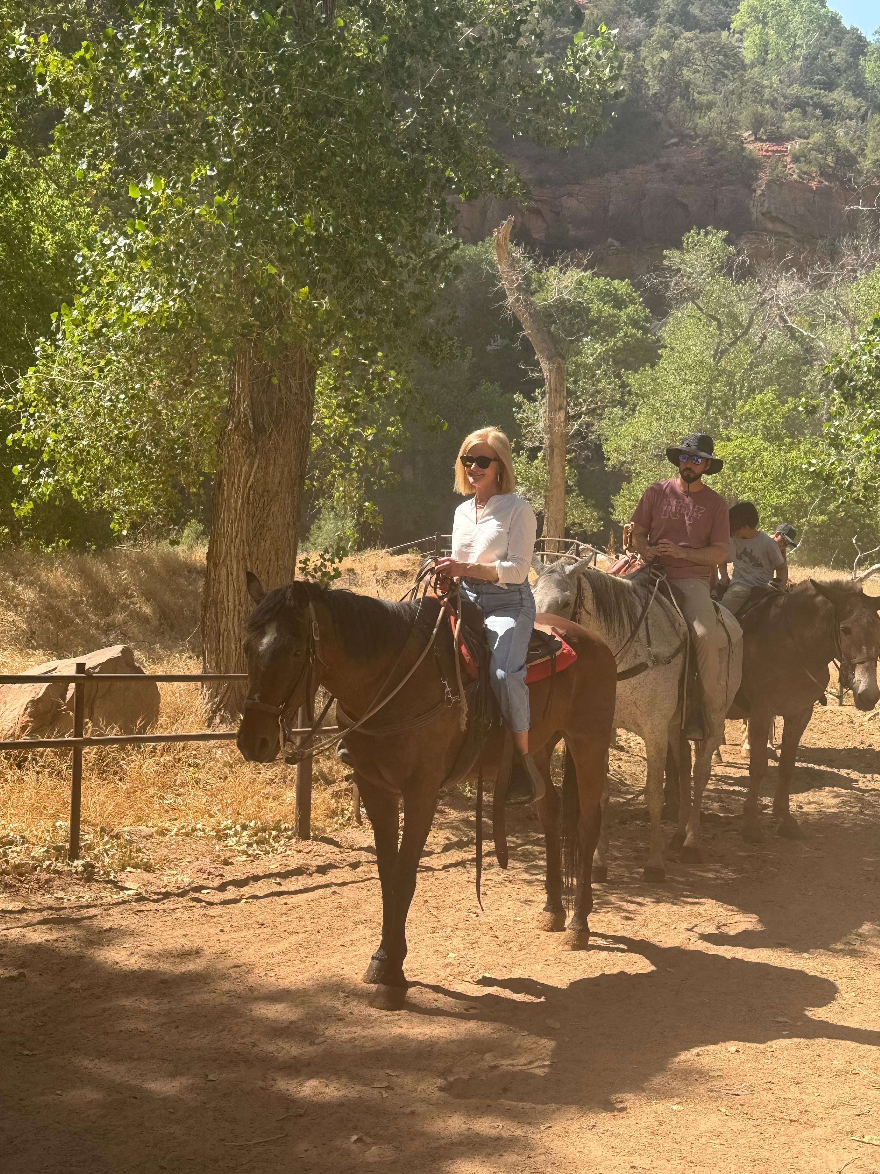 Horseback riding inside Zion National Park 