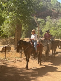 Horseback riding inside Zion National Park