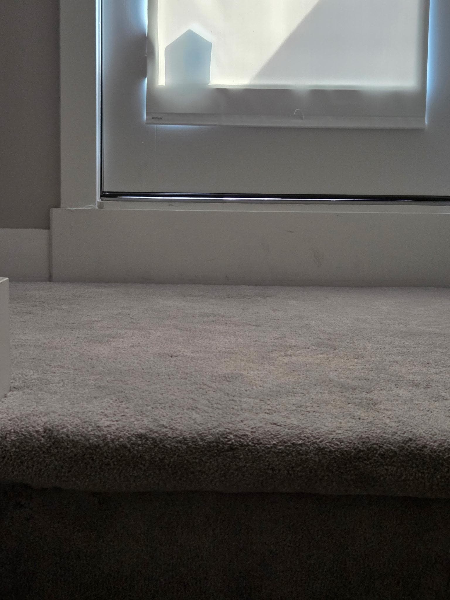 Crack along the bottom of the deck door.