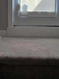 Crack along the bottom of the deck door.