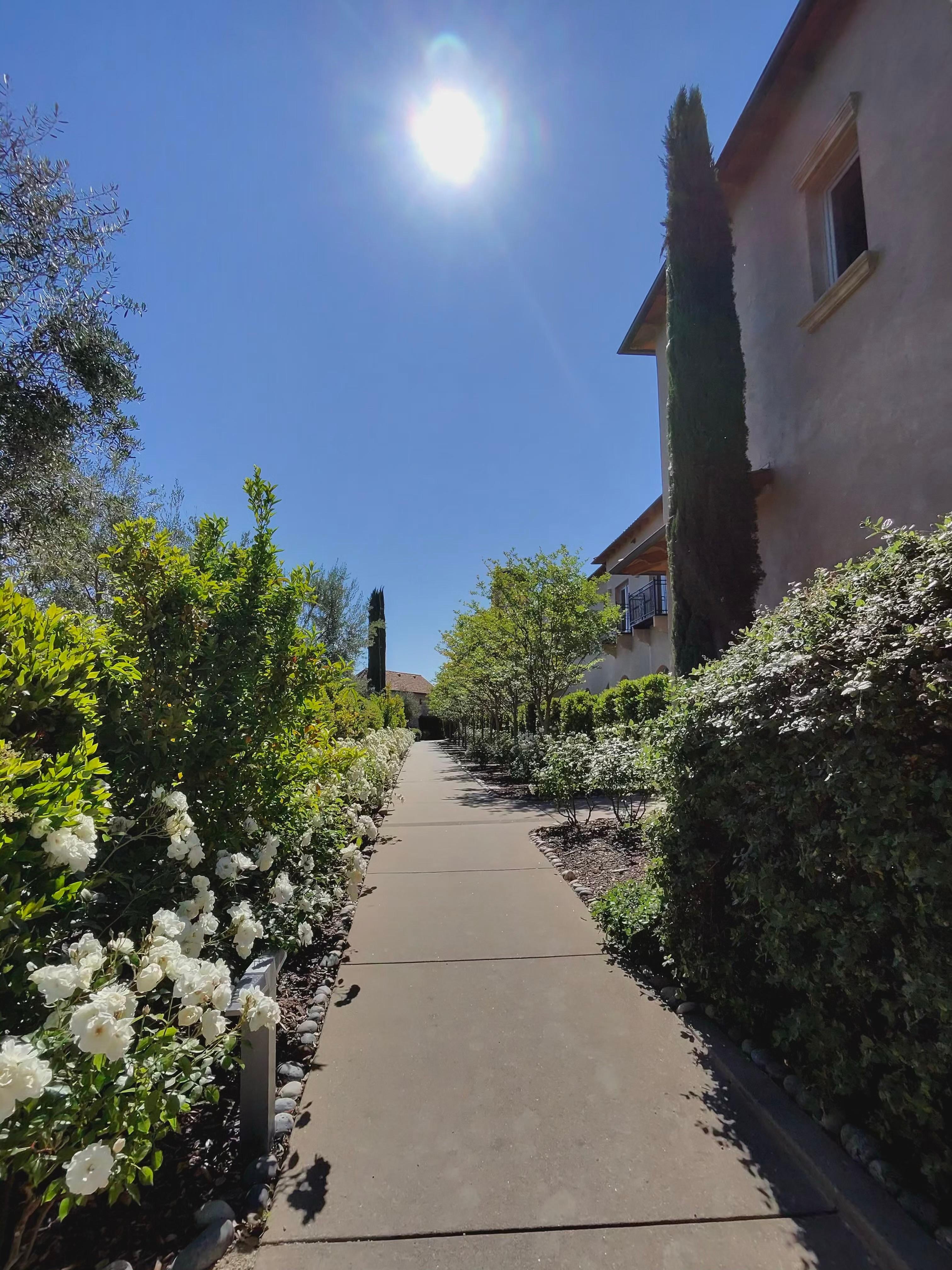 floral walkways around the grounds