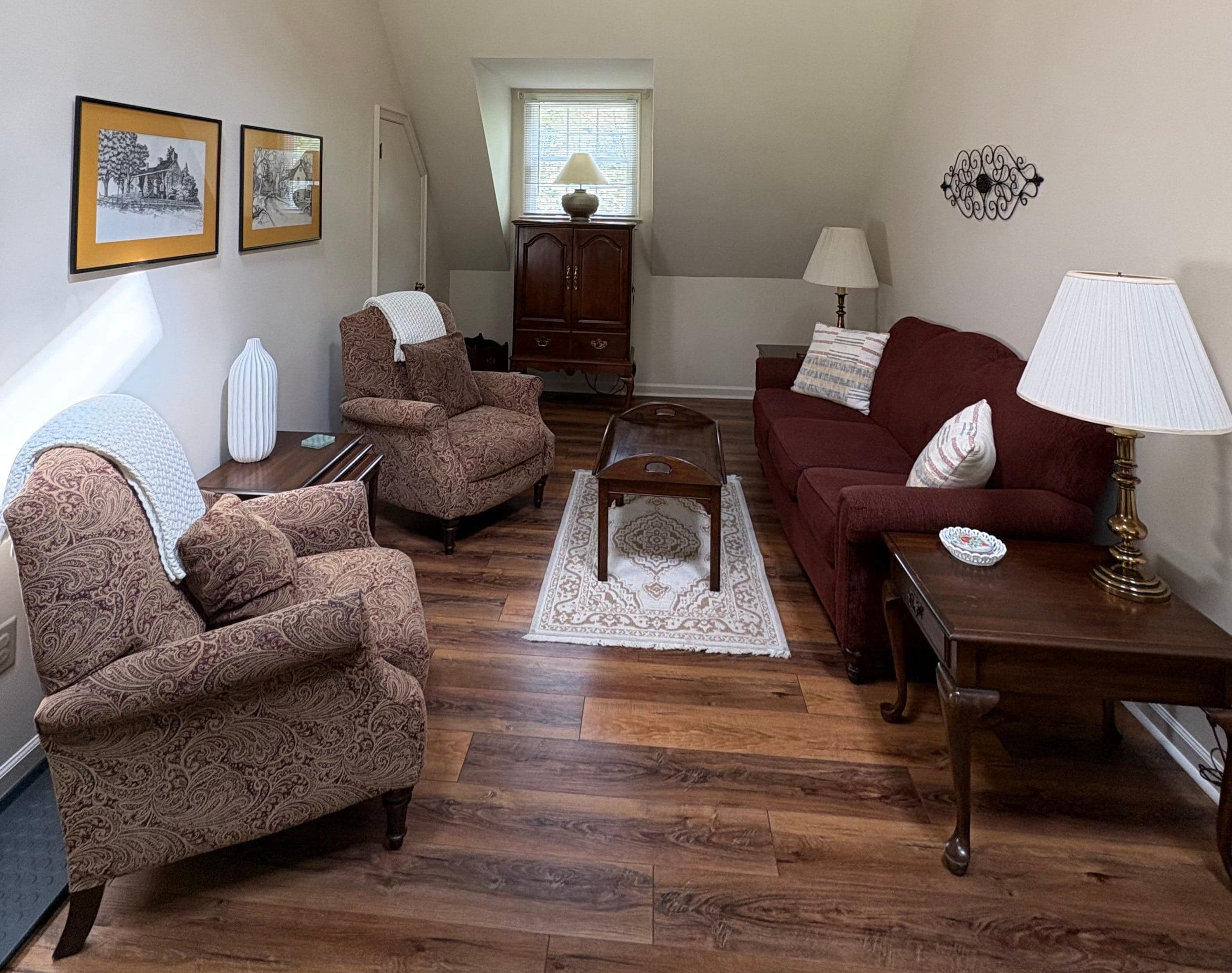 The apartment is spacious, light-filled and has every thoughtful amenity a traveler could want…including a full-sized ironing board and iron for the likes of “fussy me!”😂