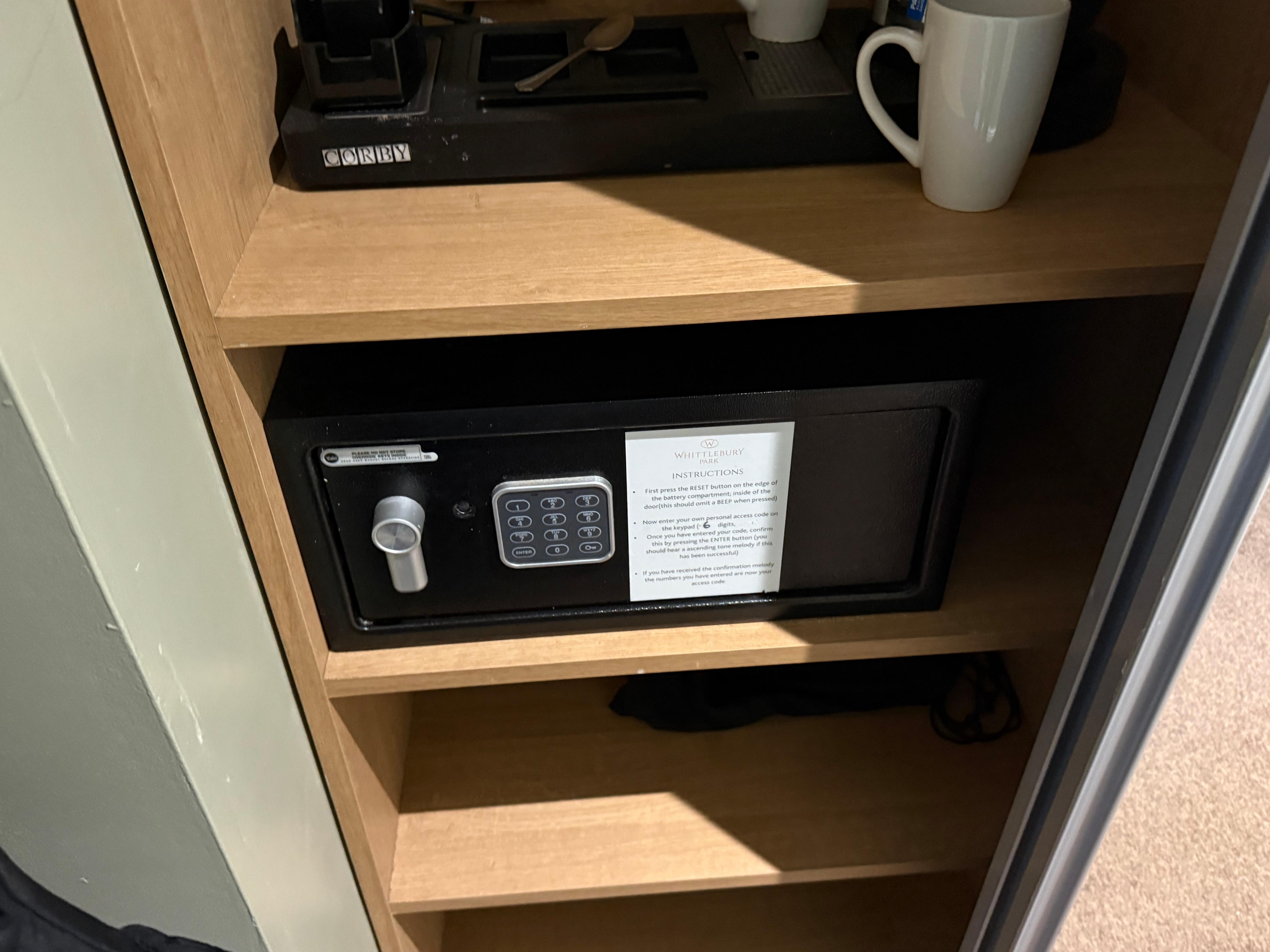 Locked safe we couldn’t use 