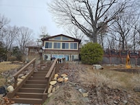 Lakeside view of the house