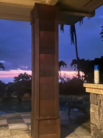 These pictures were taken from the covered back porch by the pool. This is where we had our morning coffee and would watch the sunset in the evening.