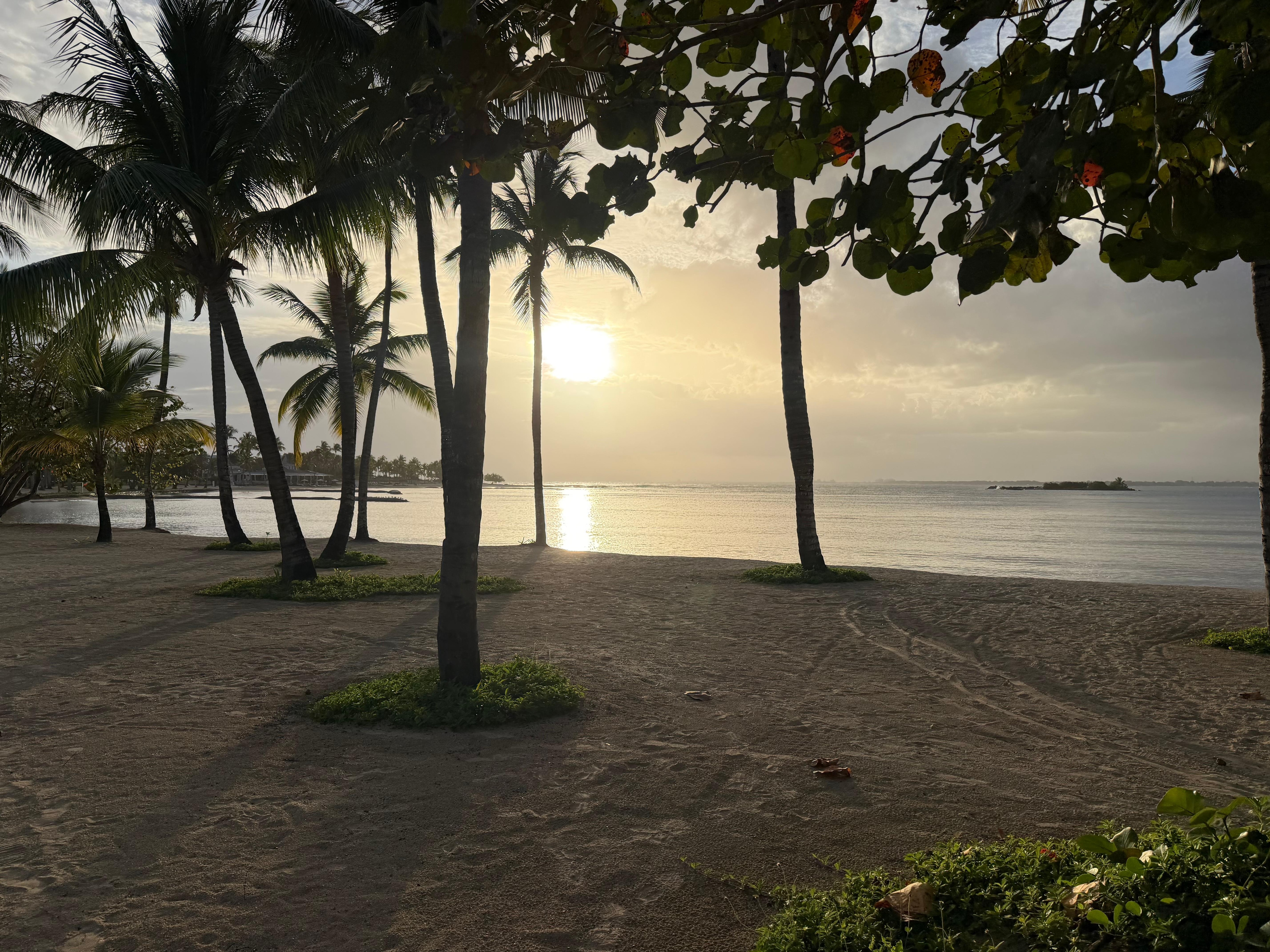 Sunset beach on resort 