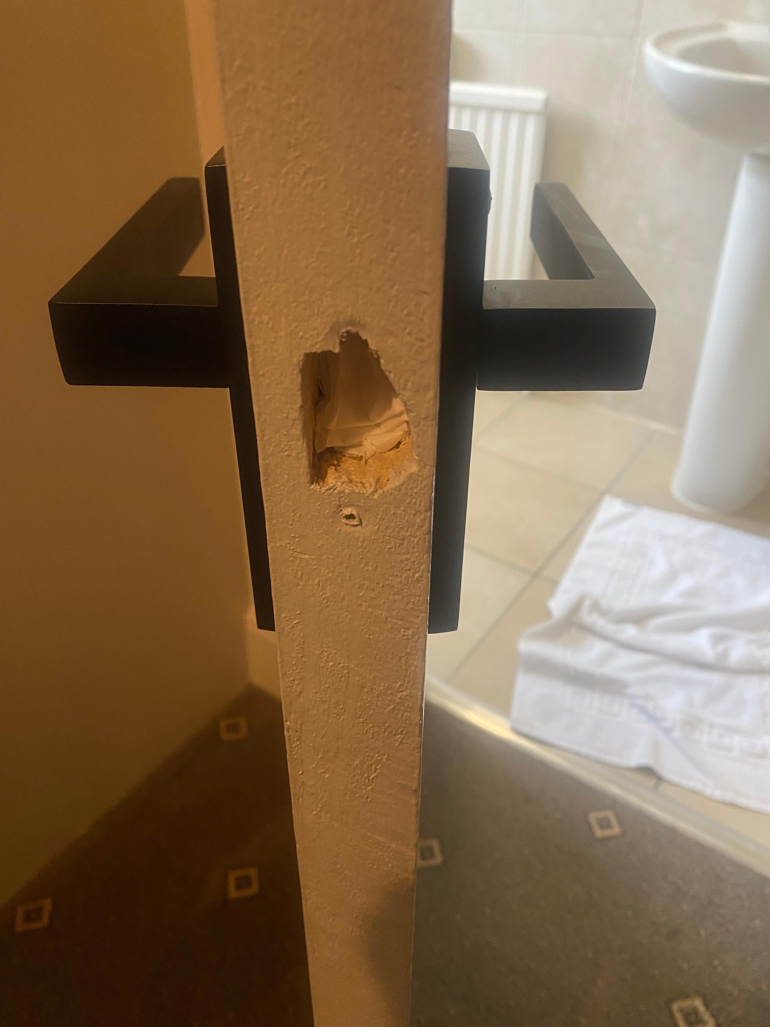 Unable to close bathroom door 
