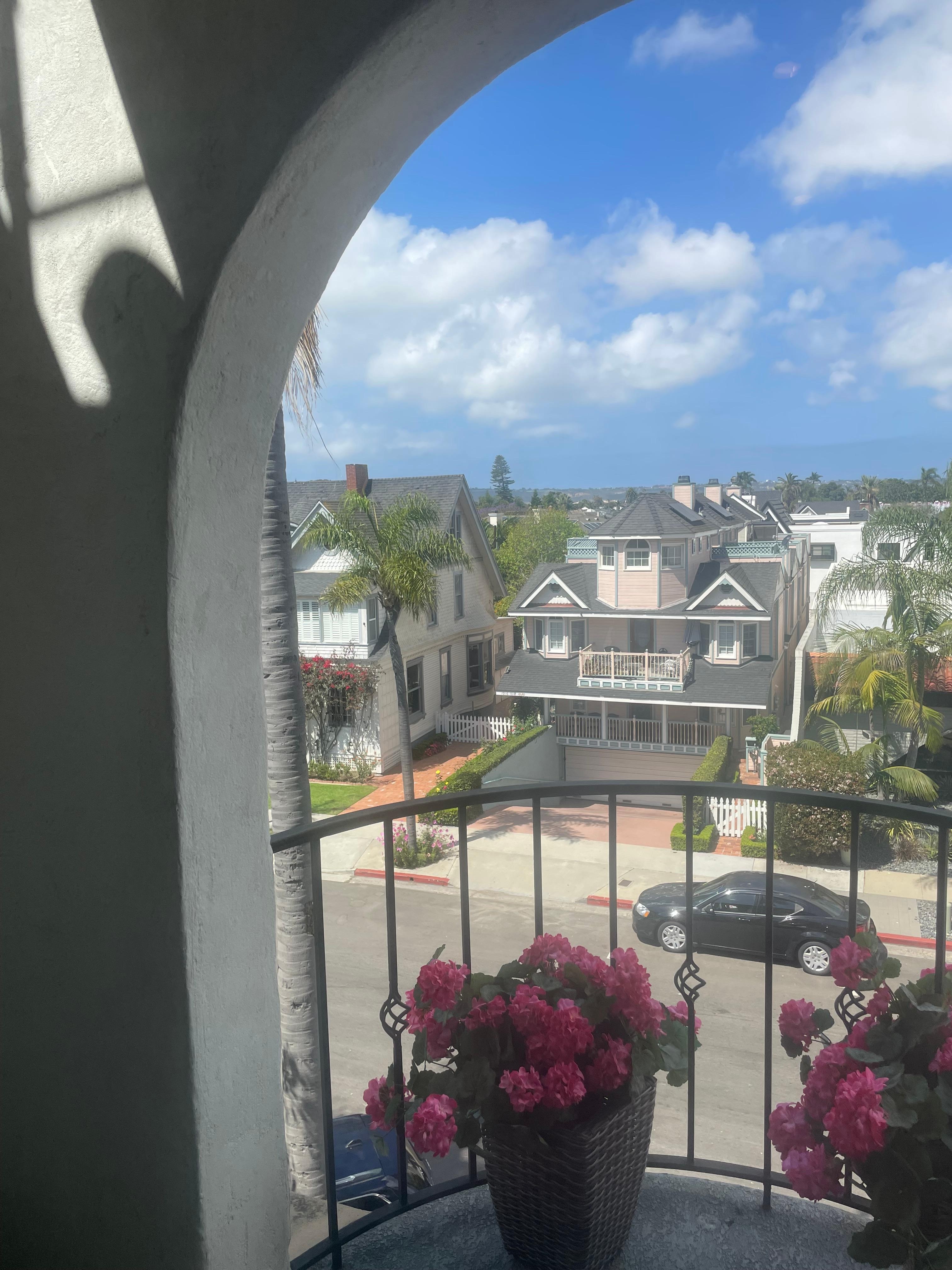 Looking out from the balcony