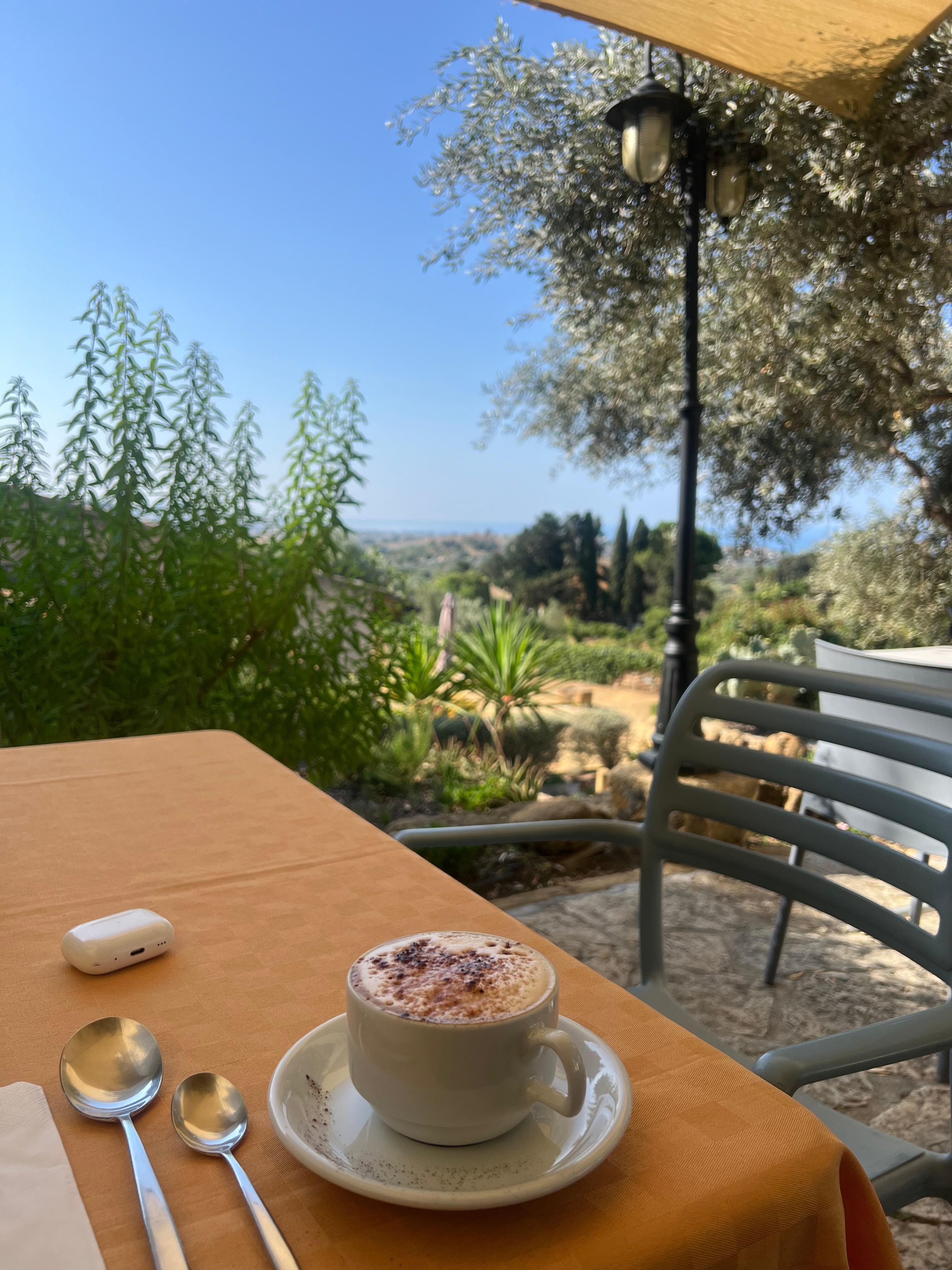 Cappuccino and temples for breakfast !  