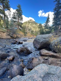 Right down at the cabin trail