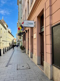 Hotel is on a quiet side street.