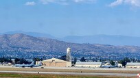 Rear view March AFB and mountains