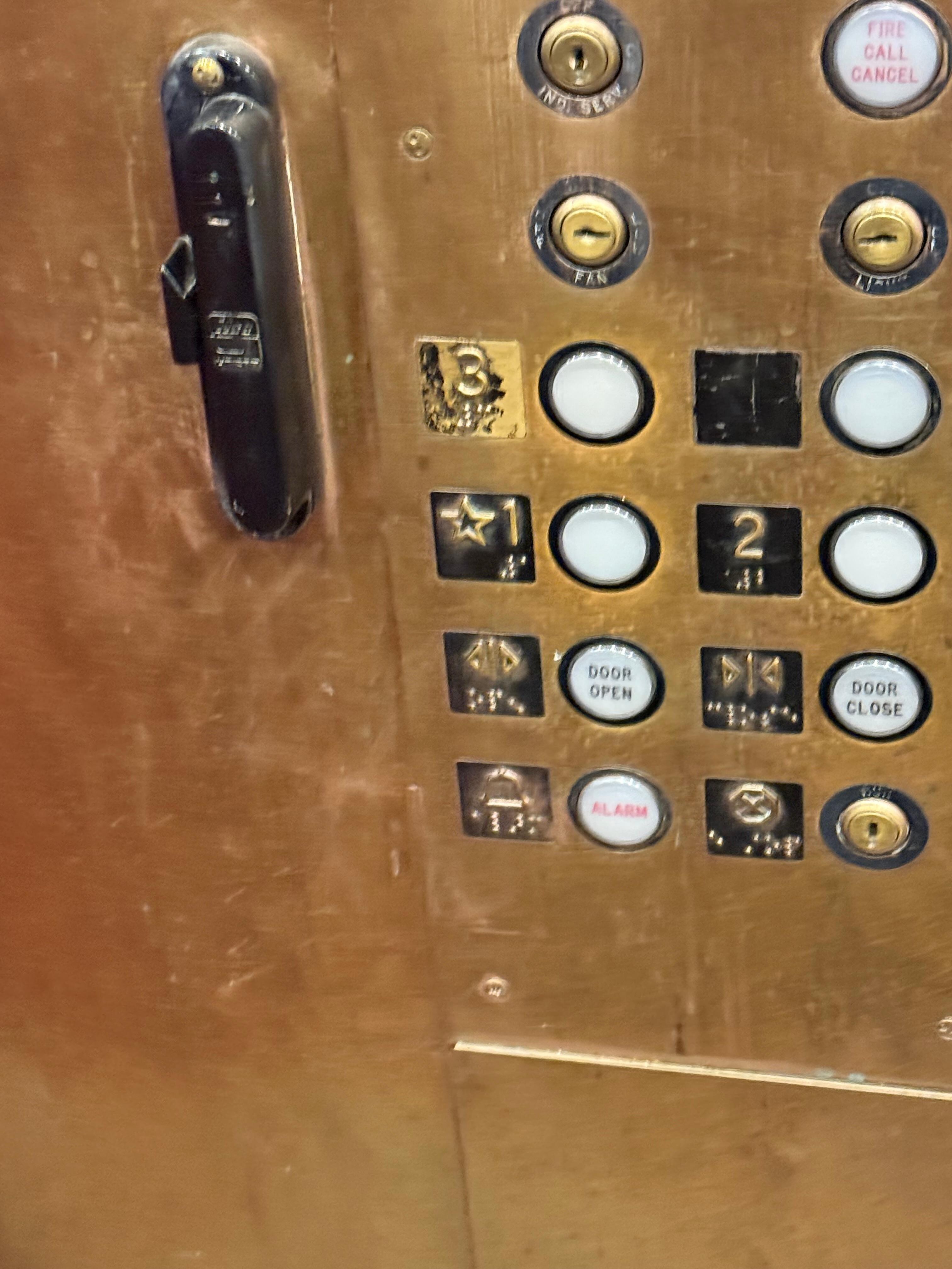 Elevator walls and control panels were dirty