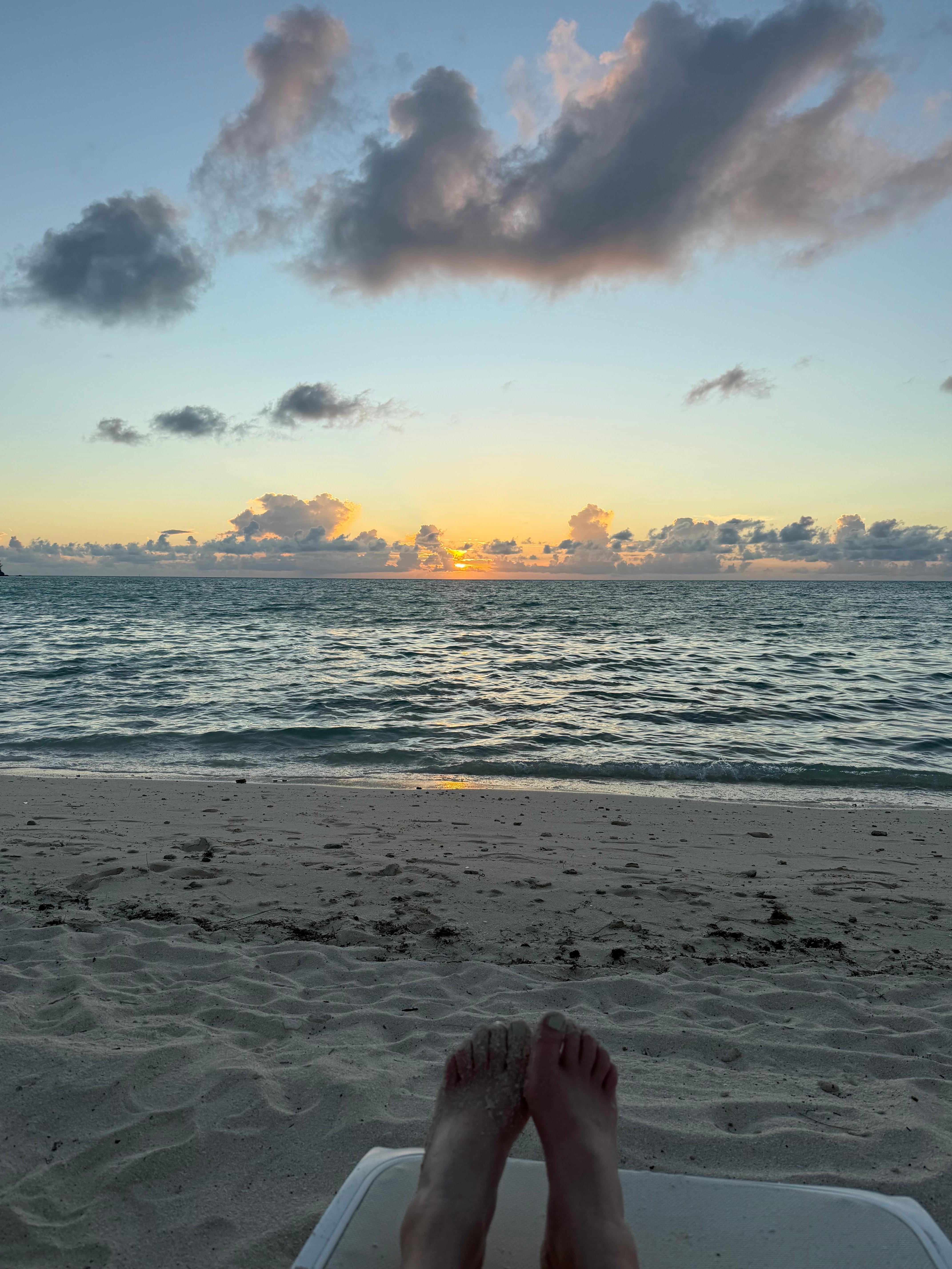 Sunset on beach, so relaxing!