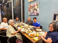 Food in the hotel restaurant was above average prices but was also above average quality. Our server was very helpful.