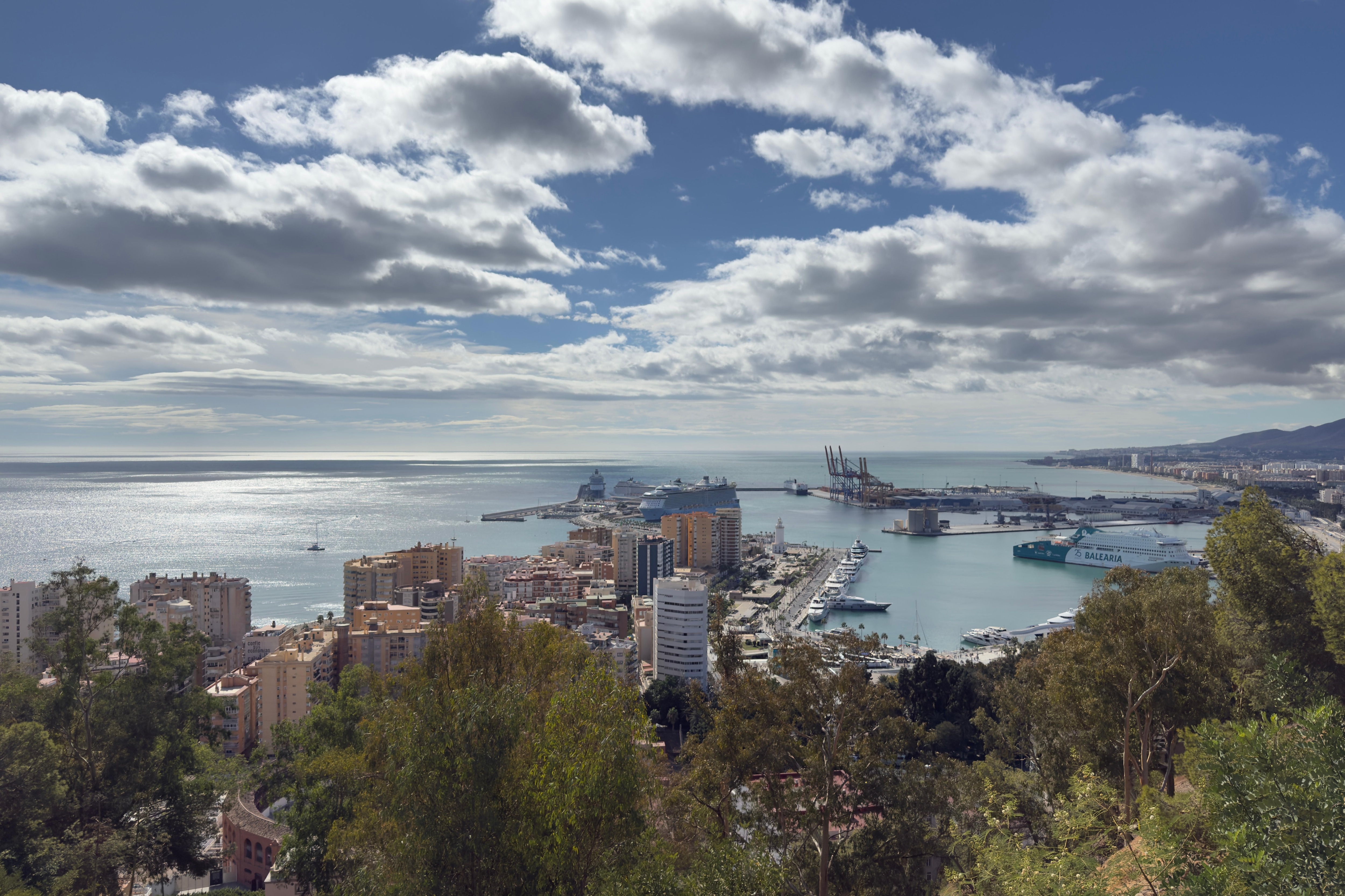 Malaga from the front of the hotel.
